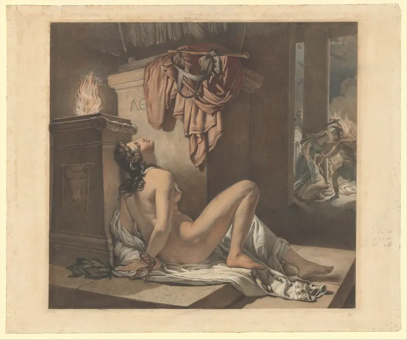 Cassandra Imploring Athena for Revenge Against Ajax Wall Art by Jérôme Martin Langlois - High-Resolution Digital Print