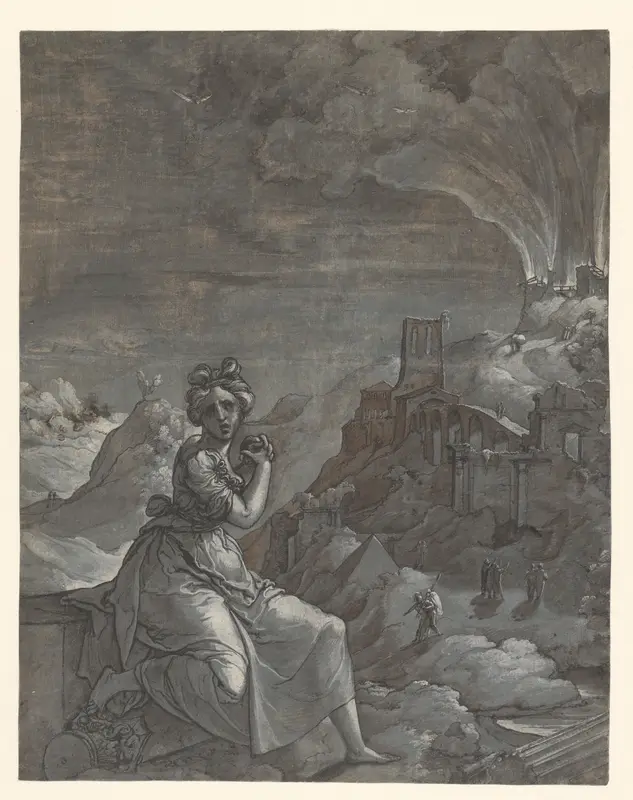 Cassandra treurt over de verwoesting van Troje Wall Art by Jan Swart van Groningen - High-Resolution Digital Print