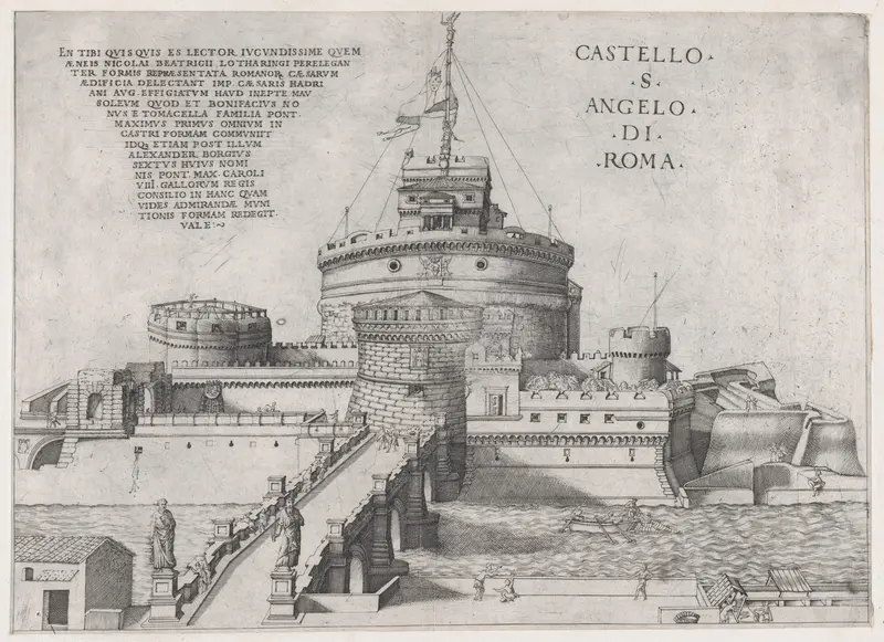 Castello Sant' Angelo, from "Speculum Romanae Magnificentiae" Wall Art by Nicolas Beatrizet - High-Resolution Digital Print
