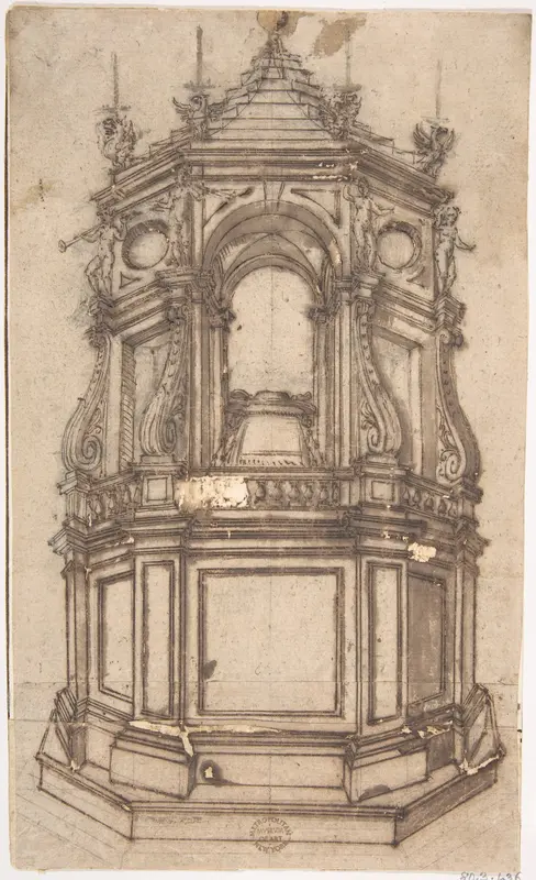 Catafalque for a Cardinal Wall Art by Anonymous, Italian, Roman-Bolognese, 17th century - High-Resolution Digital Print