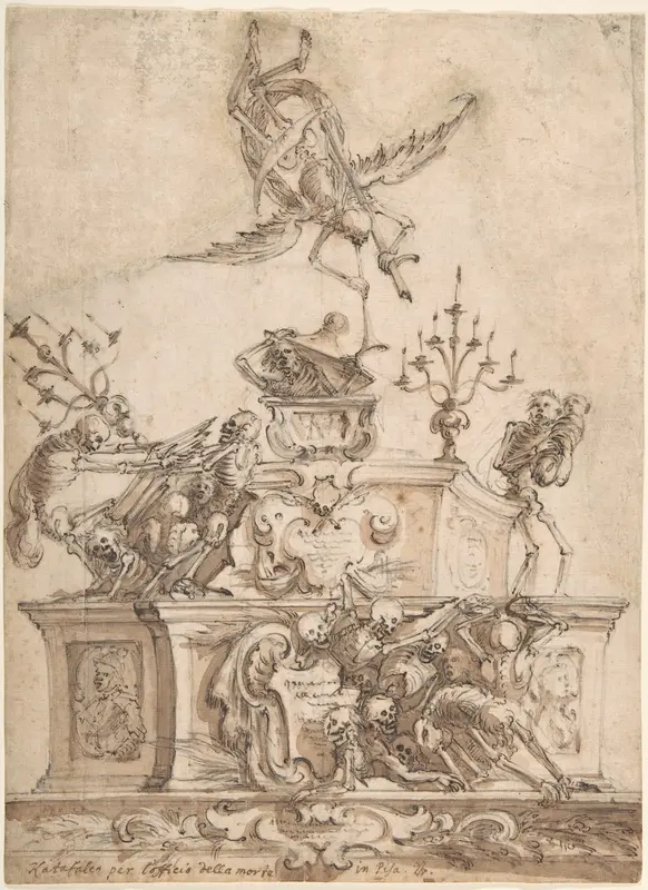Catafalque for funeral in Pisa Wall Art by Anonymous, Italian, 17th century - High-Resolution Digital Print