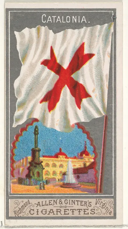 Catalonia, from the City Flags series (N6) for Allen & Ginter Cigarettes Brands Wall Art by Allen & Ginter - High-Resolution Digital Print