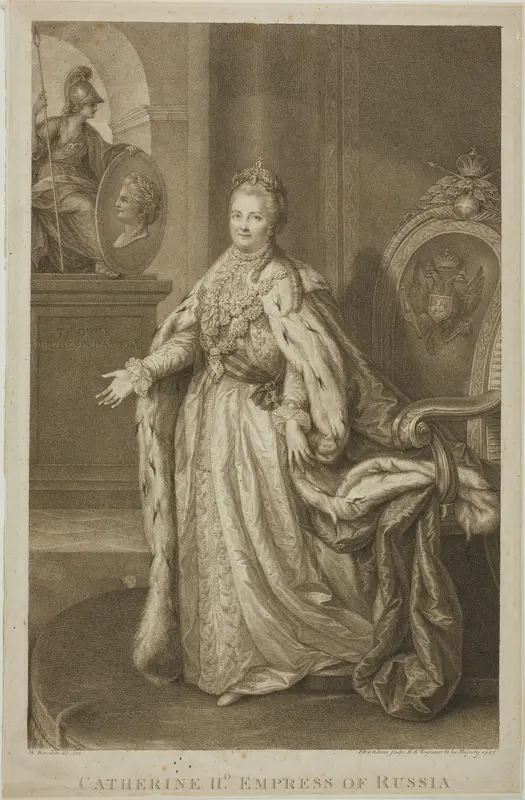 Catherine II, Empress of Russia Wall Art by Francesco Bartolozzi - High-Resolution Digital Print