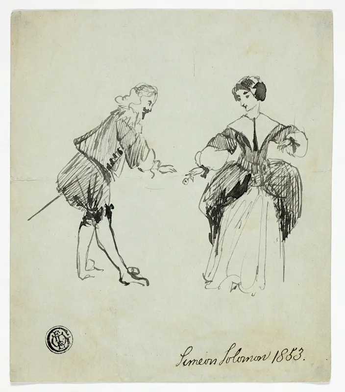 Cavalier and Lady Wall Art by Simeon Solomon - High-Resolution Digital Print