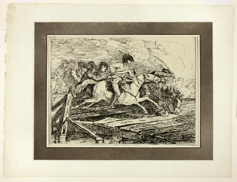 Cavalry Charging, from the first issue of Specimens of Polyautography