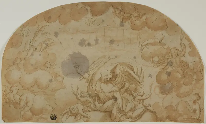 Celestial Scene with Angels Wall Art by Unknown - High-Resolution Digital Print