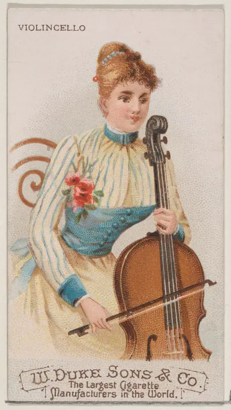 Cello, from the Musical Instruments series (N82) for Duke brand cigarettes Wall Art by W. Duke, Sons & Co. - High-Resolution Digital Print