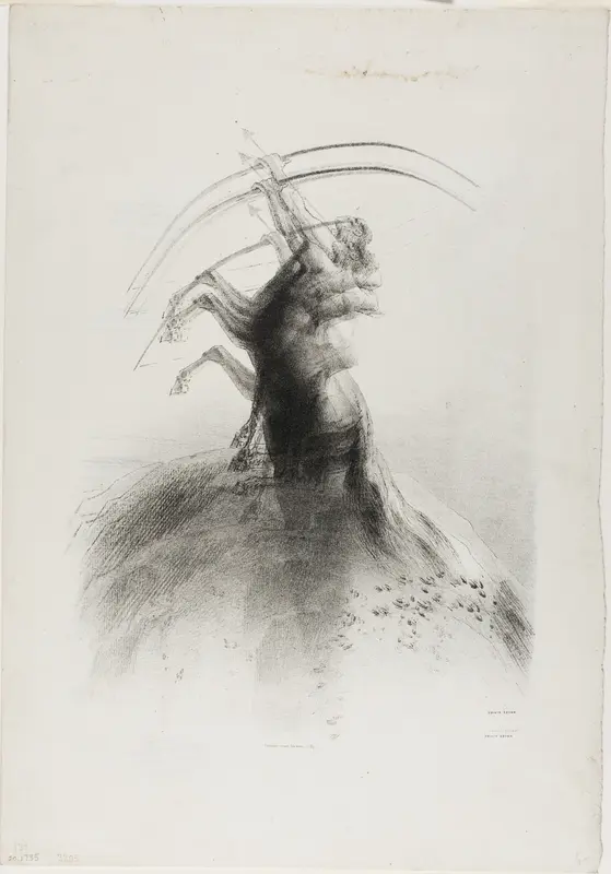 Centaur Taking Aim at the Clouds Wall Art by Odilon Redon - High-Resolution Digital Print