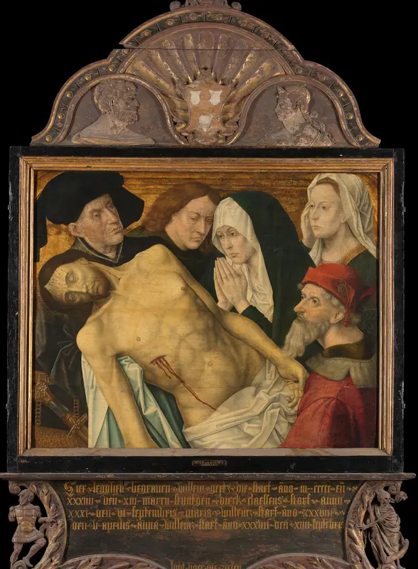 Central panel of a Memorial Triptych, formerly called the Gertz Memorial Triptych, with the Lamentation Wall Art by anonymous - High-Resolution Digital Print