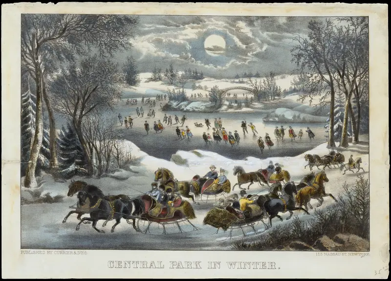 Central Park in Winter Wall Art by Currier & Ives - High-Resolution Digital Print