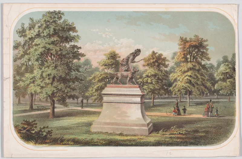 Central Park, Statue of the Indian Hunter Wall Art by Anonymous, American, 19th century - High-Resolution Digital Print