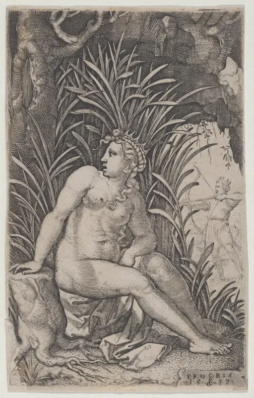 Cephalus and Procris, from "The Greek Heroines" Wall Art by Georg Pencz - High-Resolution Digital Print