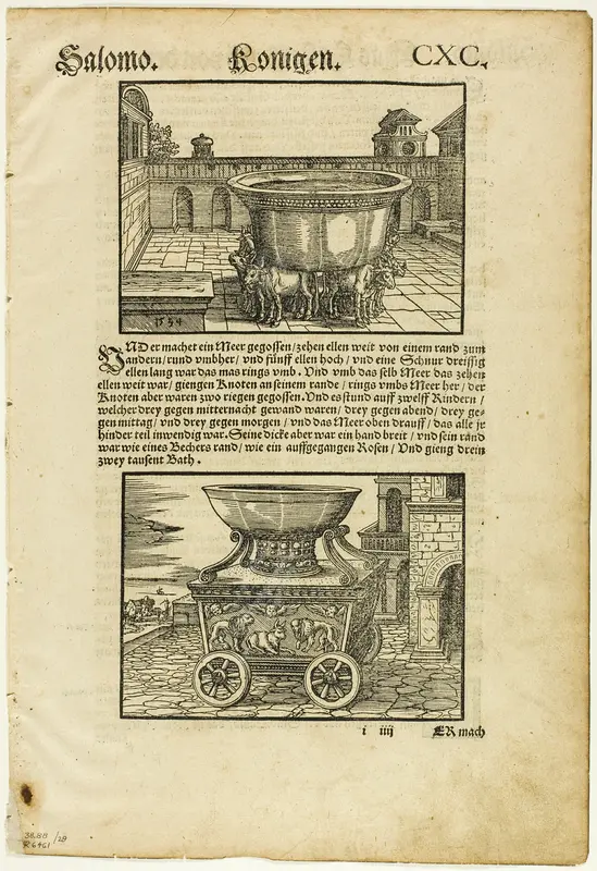 Ceremonial Vessels from Martin Luther (German Bible), plate 29 from Woodcuts from Books of the XVI Century Wall Art by Monogrammist M.S. - High-Resolution Digital Print