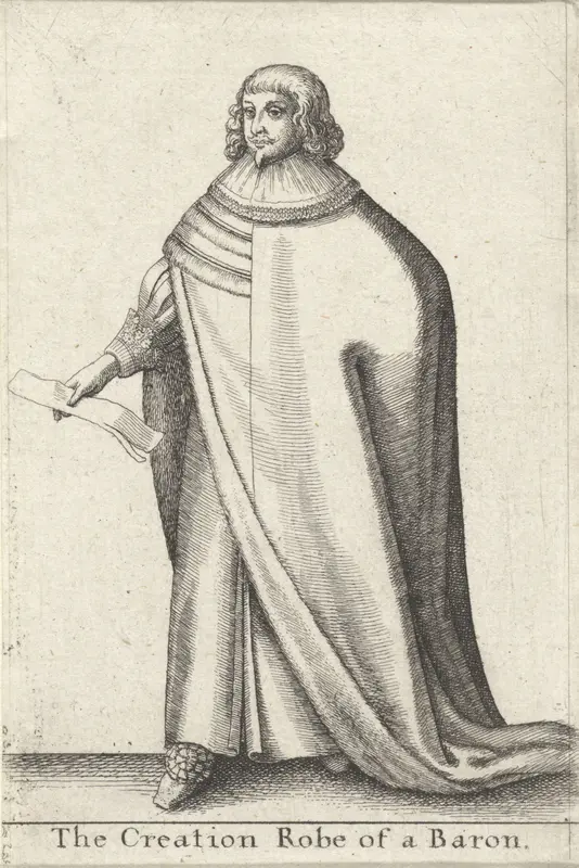 Ceremoniële kledij van een Engelse baron Wall Art by Wenceslaus Hollar - High-Resolution Digital Print