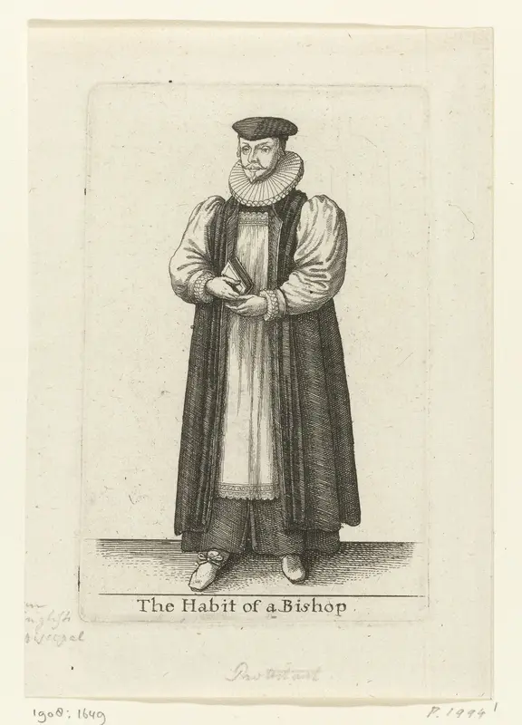 Ceremoniële kledij van een Engelse bisschop Wall Art by Wenceslaus Hollar - High-Resolution Digital Print