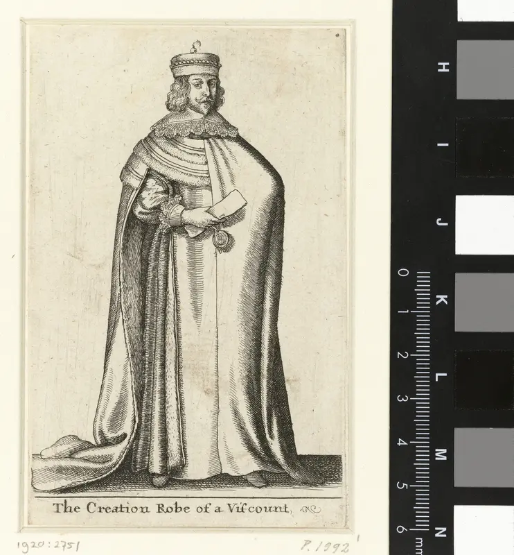 Ceremoniële kledij van een Engelse burggraaf Wall Art by Wenceslaus Hollar - High-Resolution Digital Print