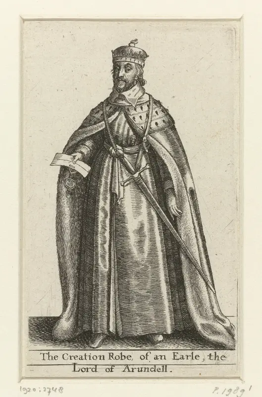 Ceremoniële kledij van een Engelse graaf Wall Art by Wenceslaus Hollar - High-Resolution Digital Print