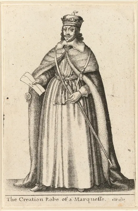 Ceremoniële kledij van een Engelse markies Wall Art by Wenceslaus Hollar - High-Resolution Digital Print
