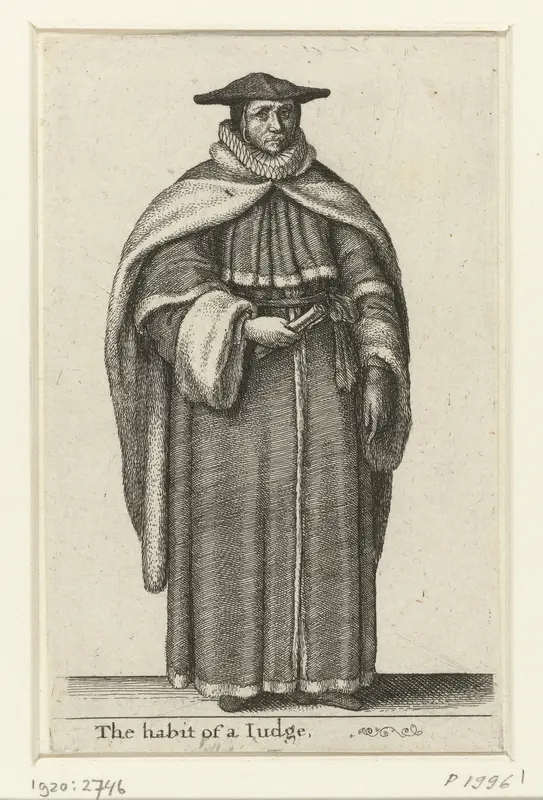 Ceremoniële kledij van een rechter Wall Art by Wenceslaus Hollar - High-Resolution Digital Print