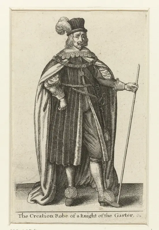 Ceremoniële kledij van een ridder van de Orde van de Kousenband Wall Art by Wenceslaus Hollar - High-Resolution Digital Print