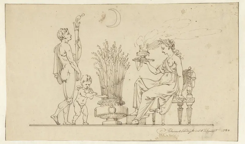 Ceres, een naakte man en een putto Wall Art by Johannes van Dregt - High-Resolution Digital Print