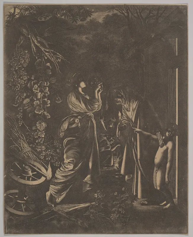 Ceres Seeking Her Daughter or Ceres and Stillio Wall Art by Wenceslaus Hollar - High-Resolution Digital Print