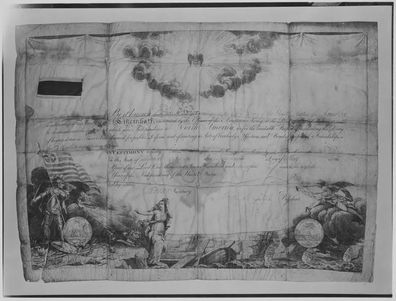 Certificate of Membership in the Society of Cincinnati Wall Art by Jean Jacques Le Veau - High-Resolution Digital Print