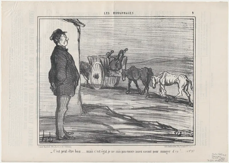 C'est peut-être bon...mais c'est égal..., from Les Hippophages, published in Le Charivari, October 23, 1856 Wall Art by Honoré Daumier - High-Resolution Digital Print