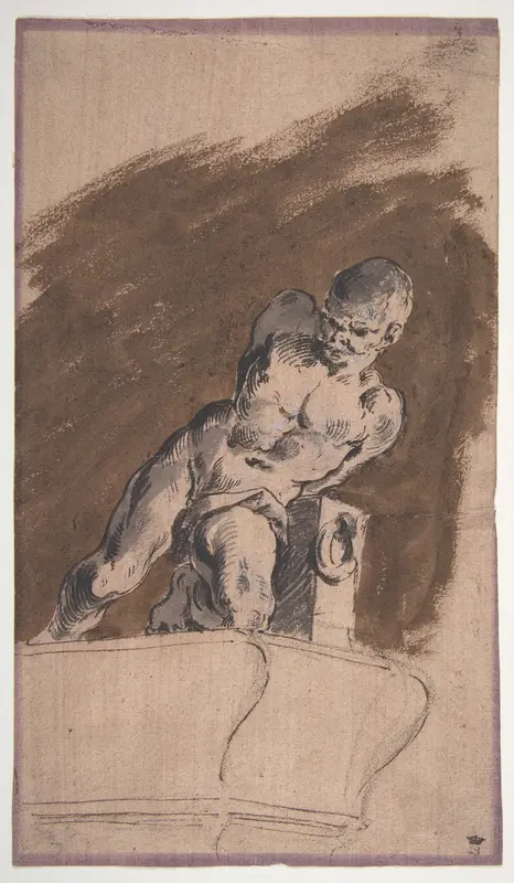 Chained Nude Prisoner, after Pietro Tacca Wall Art by Pietro Antonio Novelli - High-Resolution Digital Print
