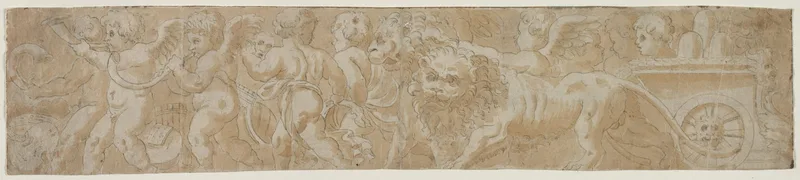 Chariot Drawn by Lions with Amorini (recto) Wall Art by Unknown artist - High-Resolution Digital Print