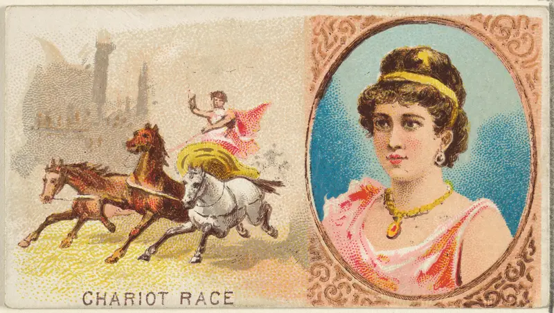 Chariot Race, from the Games and Sports series (N165) for Old Judge Cigarettes Wall Art by Goodwin & Company - High-Resolution Digital Print