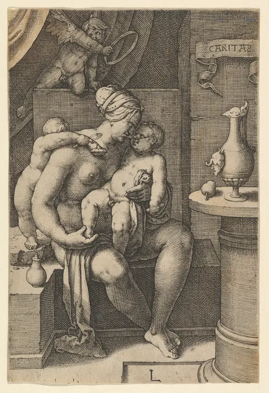 Charity, from "The Seven Virtues" Wall Art by Lucas van Leyden - High-Resolution Digital Print