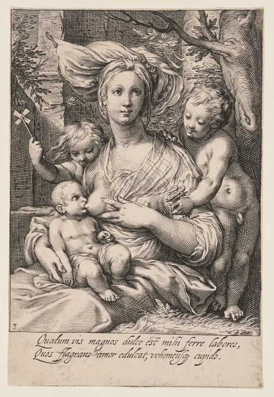 Charity, from The Seven Virtues Wall Art by Jacob Matham - High-Resolution Digital Print