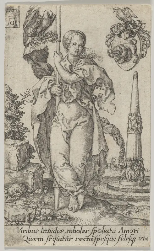 Charity, from "The Virtues" Wall Art by Heinrich Aldegrever - High-Resolution Digital Print