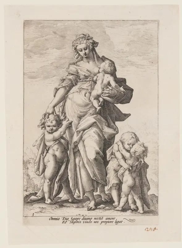 Charity, from The Virtues Wall Art by Jacob Matham - High-Resolution Digital Print