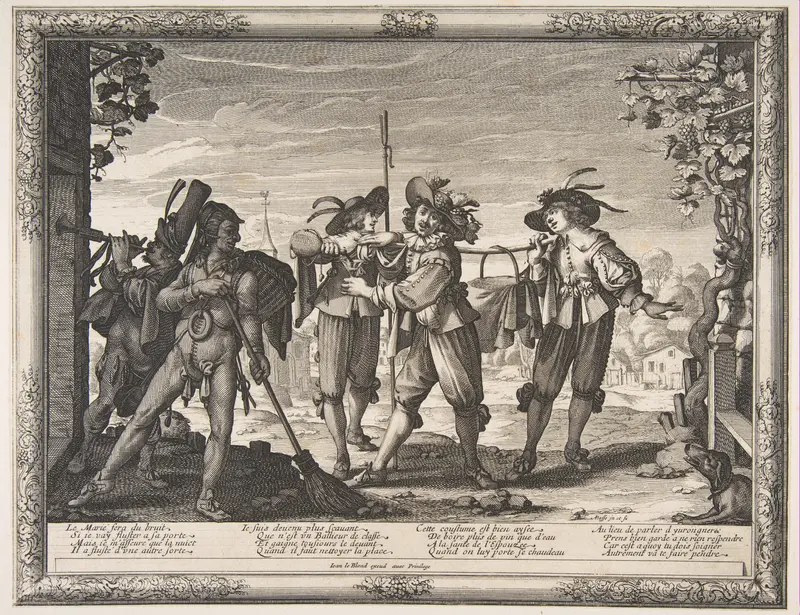 Charivari, plate 3 from "Le Mariage à la Campagne" Wall Art by Abraham Bosse - High-Resolution Digital Print