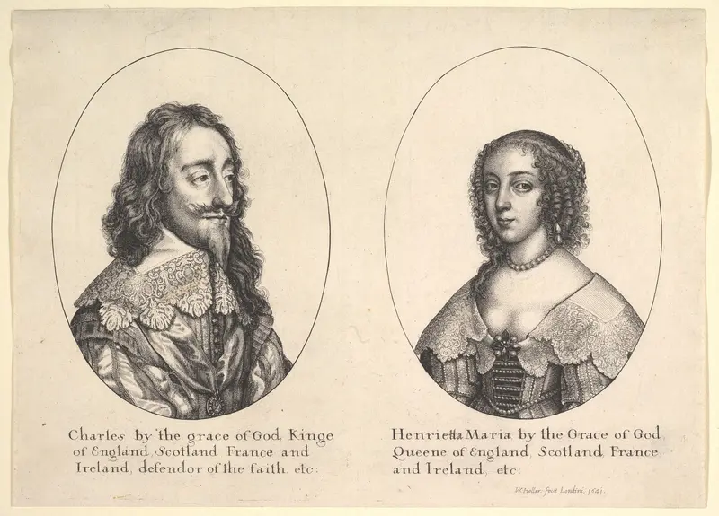 Charles I and Henrietta Maria Wall Art by Wenceslaus Hollar - High-Resolution Digital Print