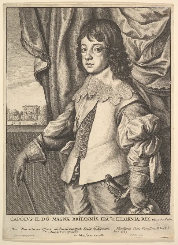 Charles II Wall Art by Wenceslaus Hollar - High-Resolution Digital Print