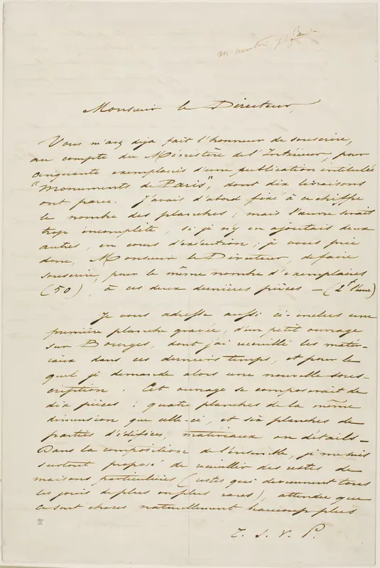 Charles Meryon Autographed Letter