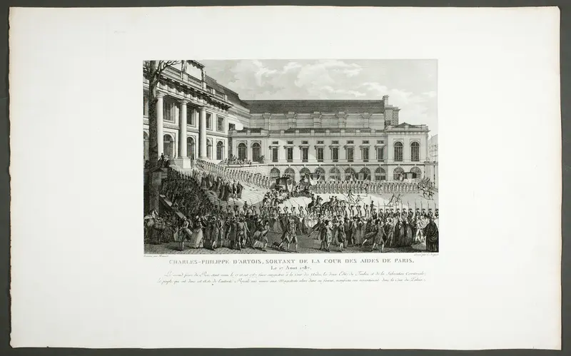 Charles-Philippe d'Artois Leaving for the Cour des Aides, Paris, from the series Tableaux historiques de la Révolution française Wall Art by Claude Niquet - High-Resolution Digital Print