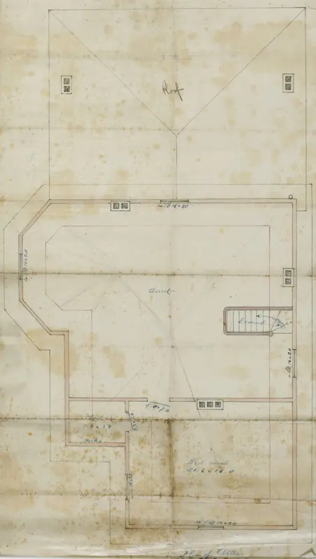Charles R. Larrabee House, Chicago, Illinois, Attic Plan Wall Art by Edward Burling - High-Resolution Digital Print