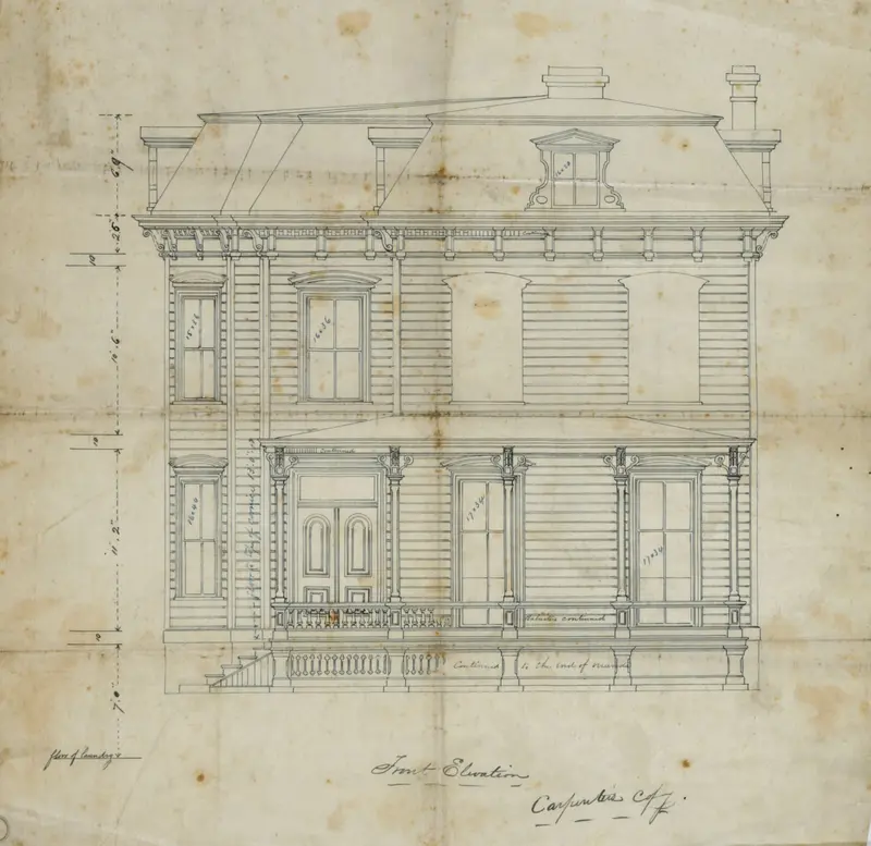 Charles R. Larrabee House, Chicago, Illinois, Front Elevation Wall Art by Edward Burling - High-Resolution Digital Print