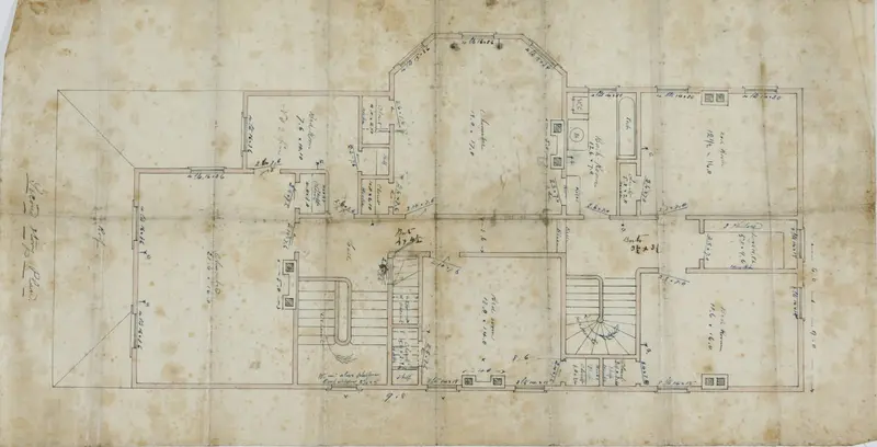 Charles R. Larrabee House, Chicago, Illinois, Second Floor Plan Wall Art by Edward Burling - High-Resolution Digital Print