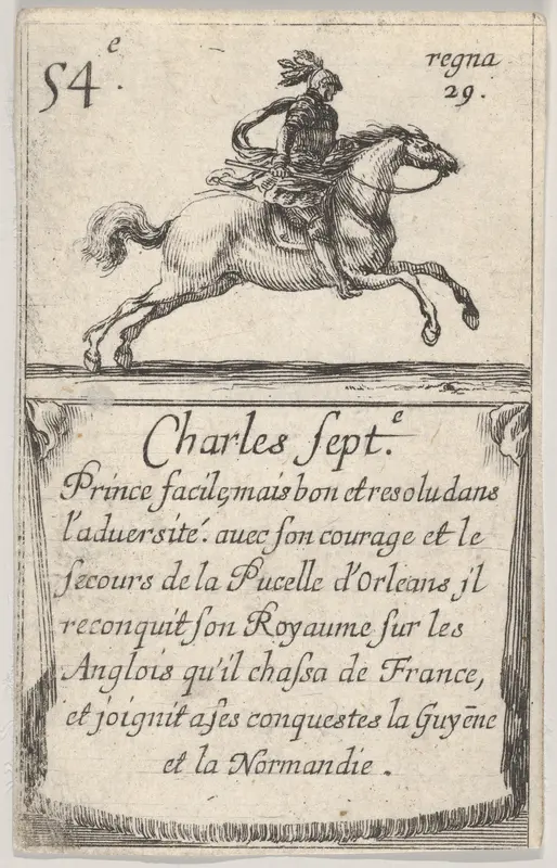 Charles Sept.-e / Prince facile..., from "Game of the Kings of France" (Jeu des Rois de France) Wall Art by Stefano della Bella - High-Resolution Digital Print