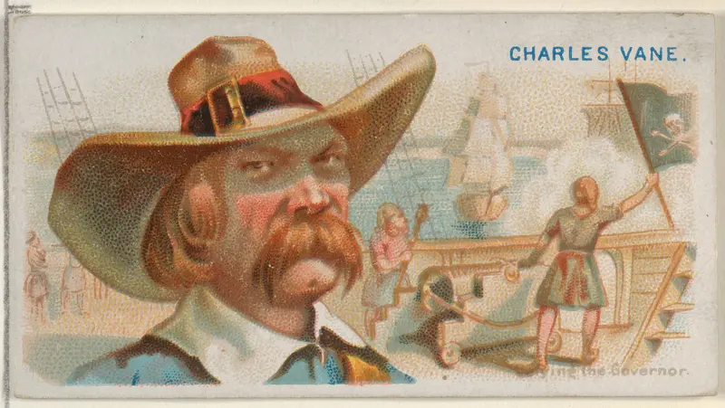 Charles Vane, Defying the Governor, from the Pirates of the Spanish Main series (N19) for Allen & Ginter Cigarettes Wall Art by Allen & Ginter - High-Resolution Digital Print