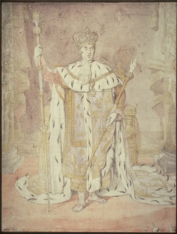 Charles X in his Coronation Robes Wall Art by Jean Auguste Dominique Ingres - High-Resolution Digital Print