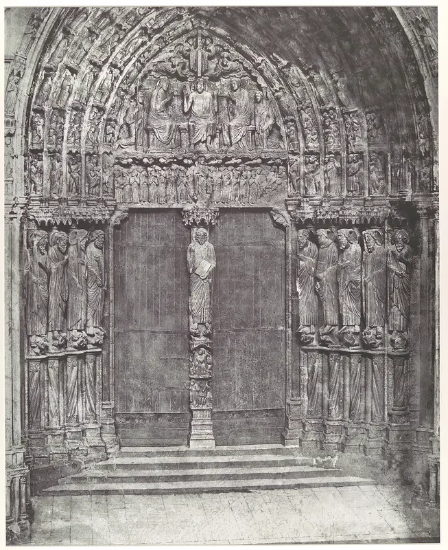 [Chartres Cathedral, Central Portal of the South Transept; The Last Judgment] Wall Art by Charles Nègre - High-Resolution Digital Print