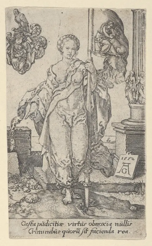 Chastity, from "The Virtues" Wall Art by Heinrich Aldegrever - High-Resolution Digital Print
