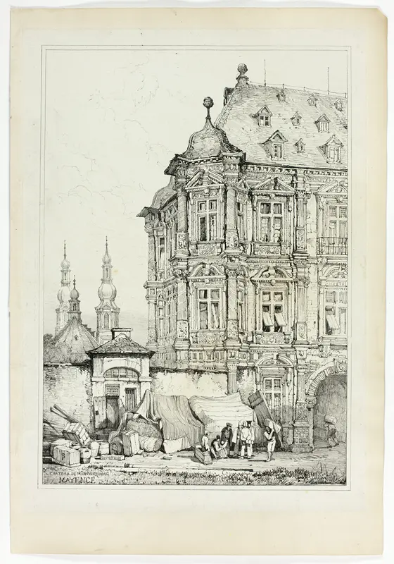 Chateau de Martinsbourg, Mayence, from Facsimiles of Sketches made in Flanders and Germany