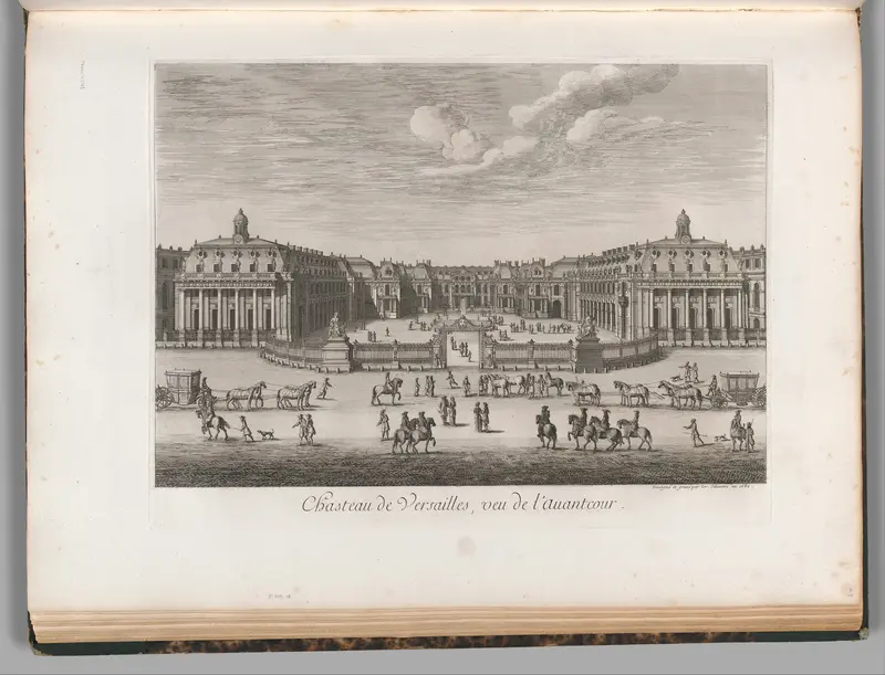 Château de Versailles seen from the forecourt, from Chalcographie du Louvre, Vol. 22 Wall Art by Israel Silvestre - High-Resolution Digital Print